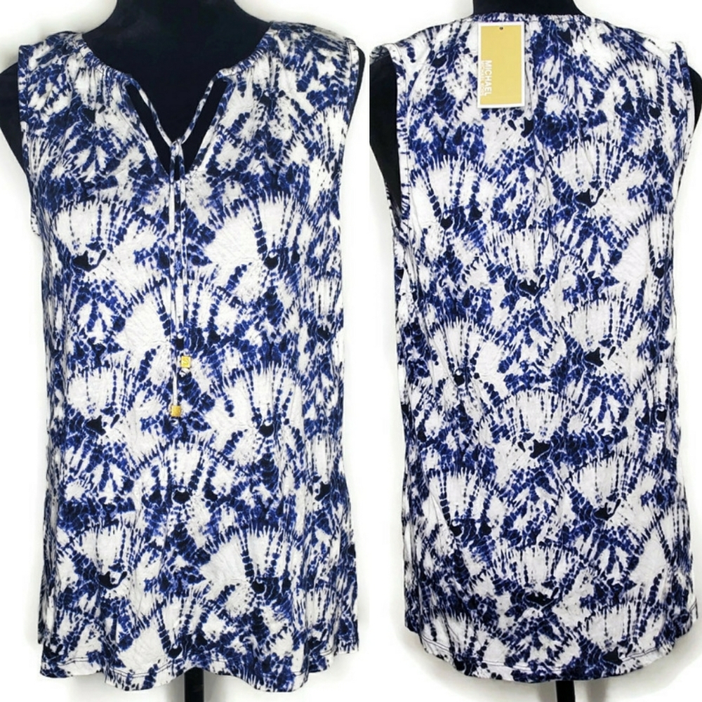 MICHAEL Kors | Soft Tie Dye Tank Blue White Basics
